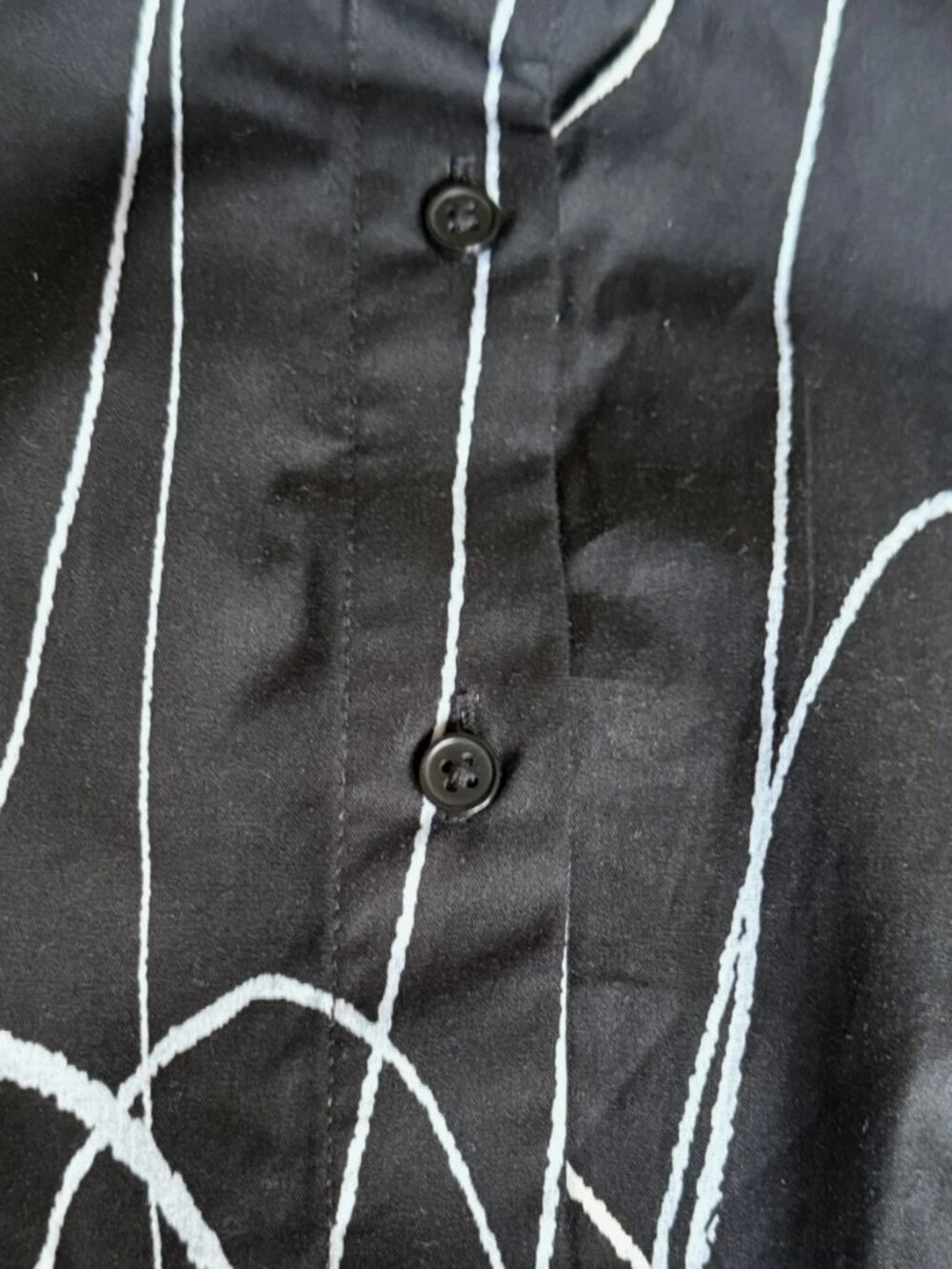 NWT DKNY Women's Black White Abstract Cotton Midi Shirt Dress Size 4 - Picture 15 of 15